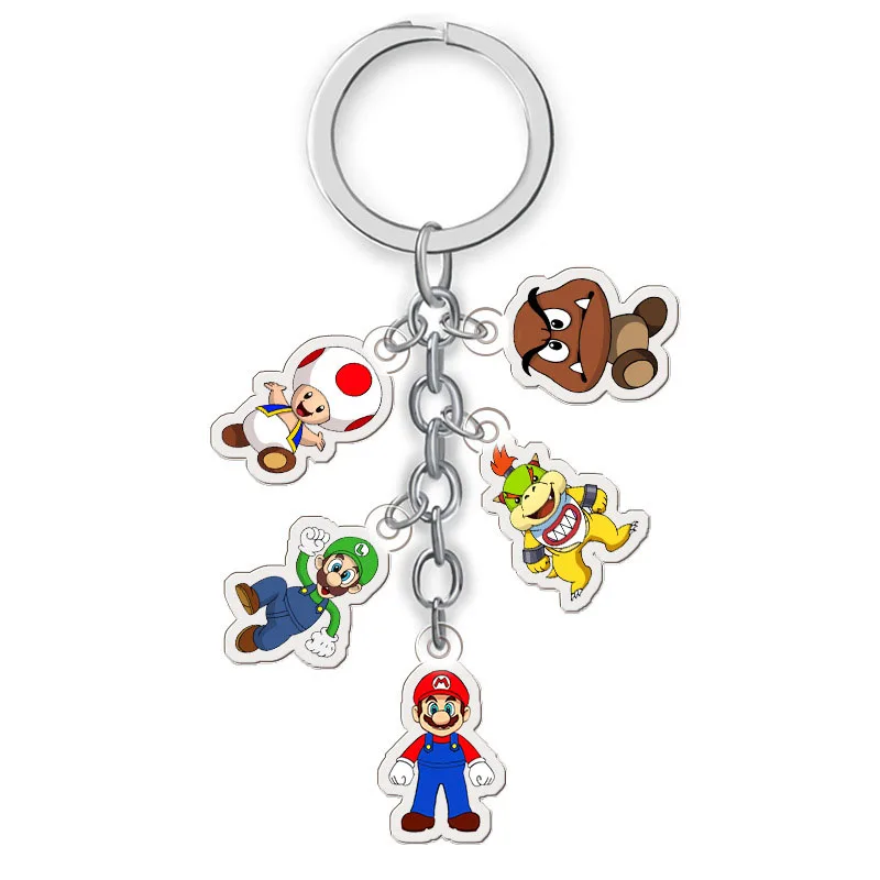 

Game Supermario Keychain Cartoon Figure Luigi Mario Acrylic Pendent Keyring