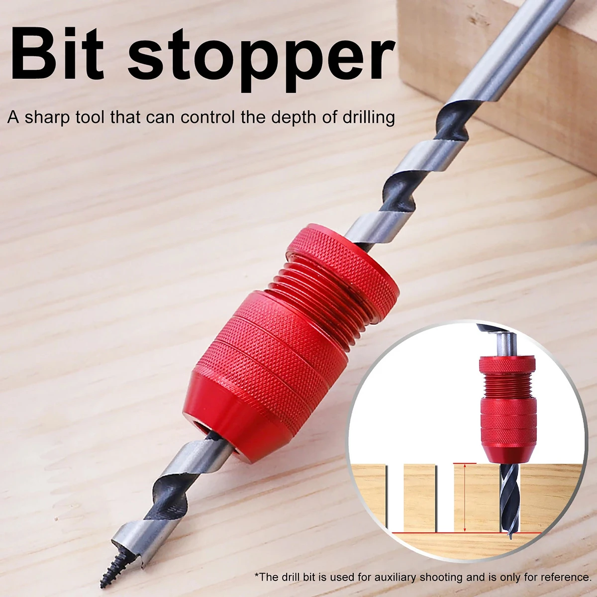 

Adjustable Drill Bit Ring Aluminum Alloy Drill Stop Mini Red Twists Drill Positioner Limiter Carpenter Woodworking Drilling