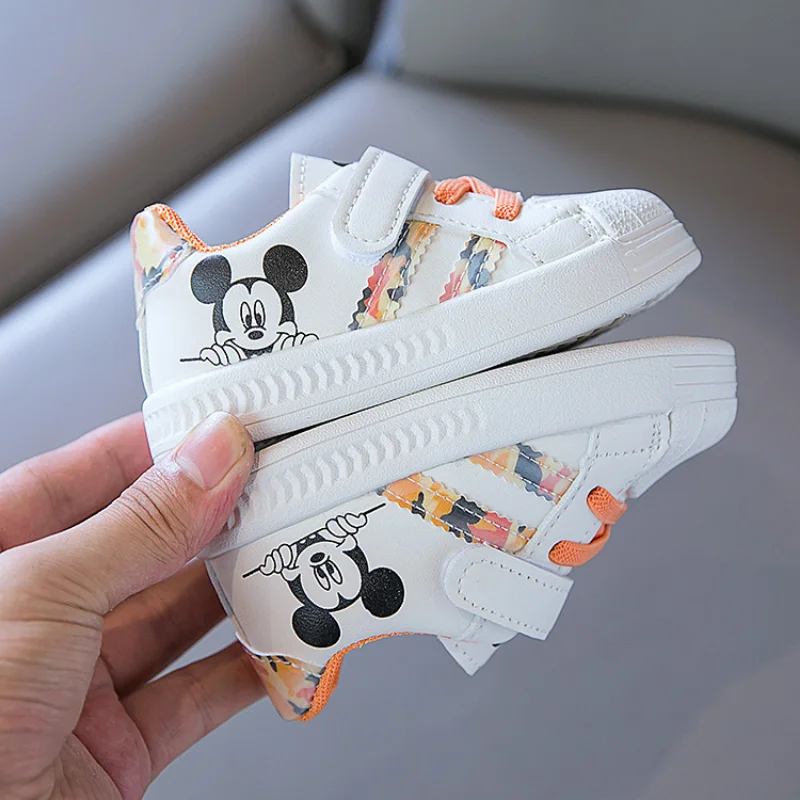 

Disney Children Baby Cartoon Mickey Mouse Boy Girl First Walker Shoes Non-slip Soft Sole Casual Sneakers