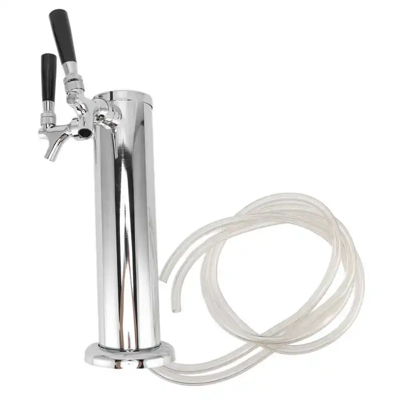 

Double Beer Tap Draft Beer Kegerator Tower Chrome Brass for Home Bar Parties