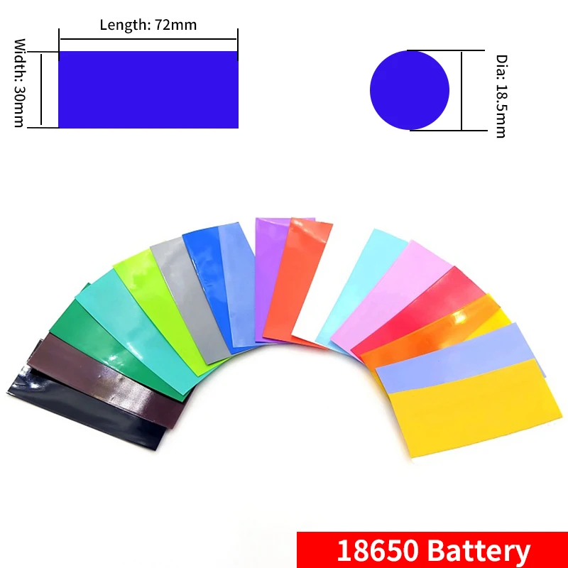 Фото 20/50/100 шт. термоусадочная трубка из ПВХ 18650/21700/26650/AA Lipo Battery Wrap Предварительно вырезанная изолированная пленка Крышка Lipo Battery Sleeve Case №3