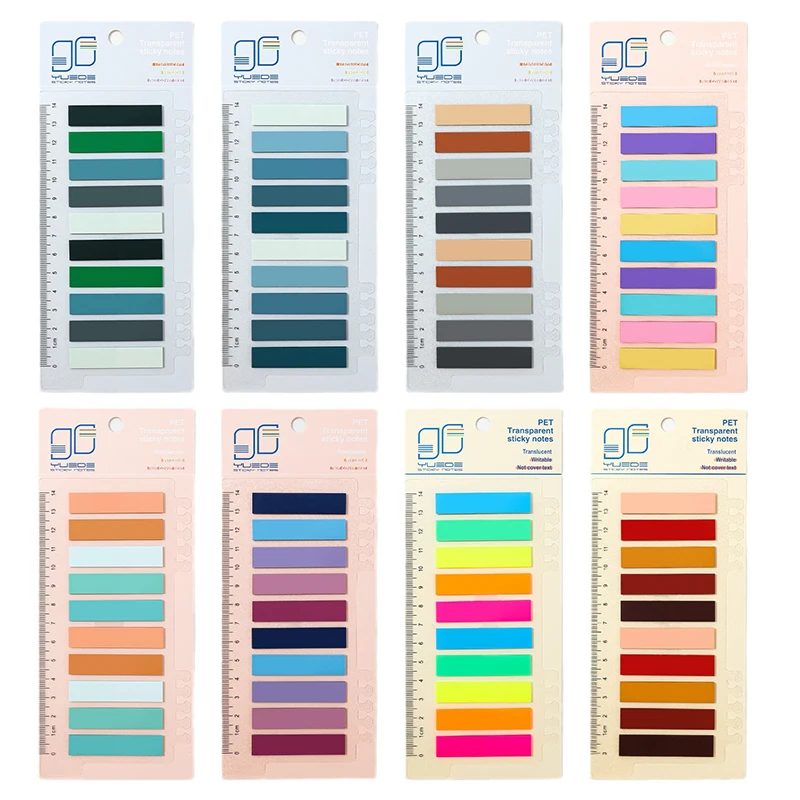 

200Sheets Index Tabs With Ruler Waterproof File Tabs Flags Colorful Sticky Notes For Reading Notes Books School Office Supplies