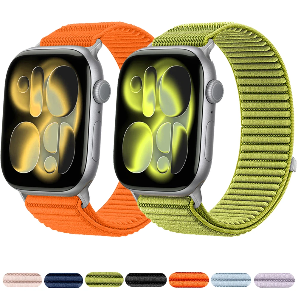 Фото Нейлоновый ремешок с бриллиантами для Apple Watch 11 10 46 мм 42 мм/Ultra 3 2 1 49 мм 9 8 7 45/41 мм Спортивный браслет IWatch 6 5 4 SE 44 мм 40 мм Ремешок №1