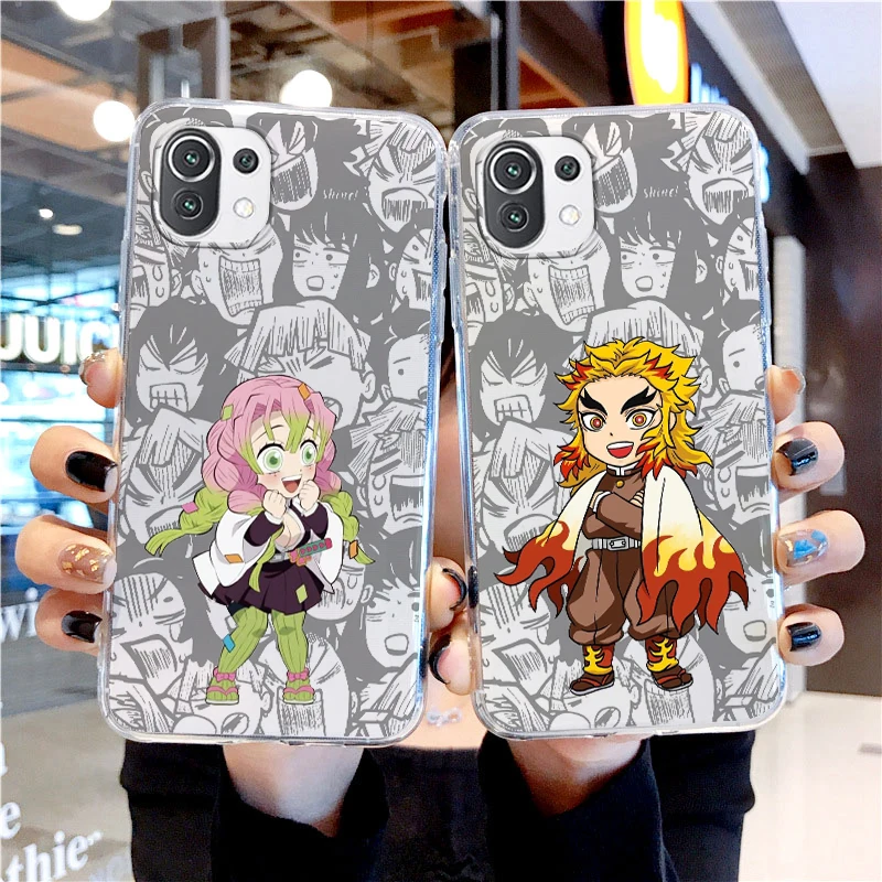 

Demon Slayer Cute Cartoon Transparent Phone Case For Xiaomi Mi 13 Lite 12T 12S 12X 12 11 11T 11i 10T 10 9 Pro Ultra 5G Cover