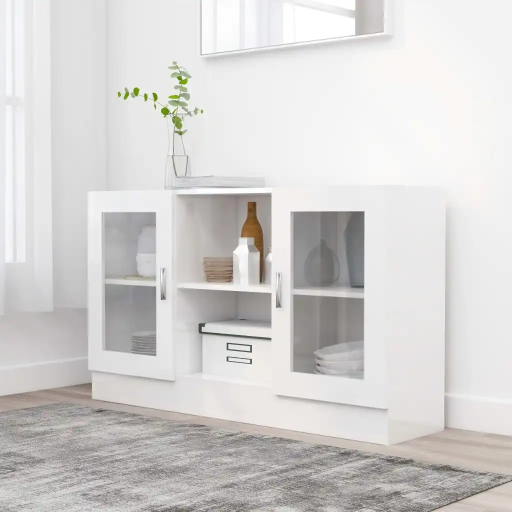 

Cabinet showcase white glossy 120x30,5x70 cm chipboard