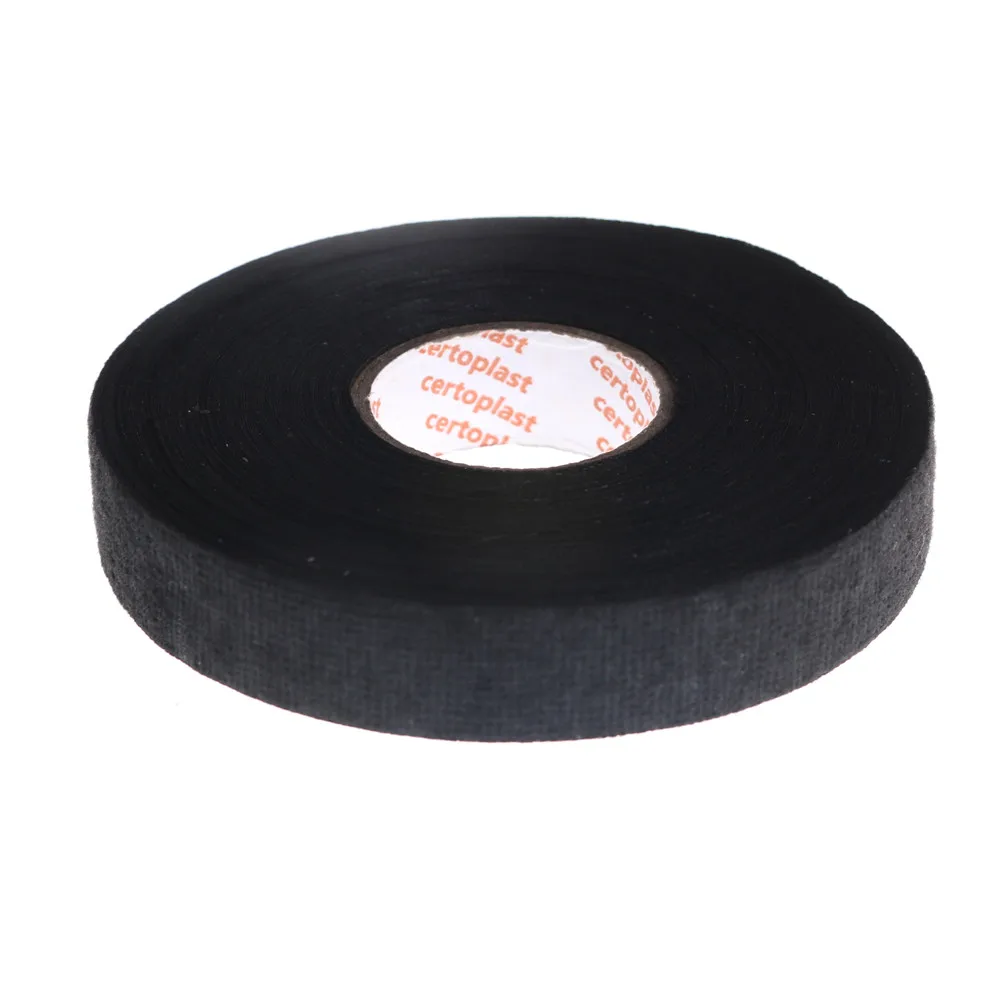 

19 мм х 25 м черный Универсальный фланель автомобильной матерчатая тканевая лента жгут проводов фланелевая клей высокое Температура лента