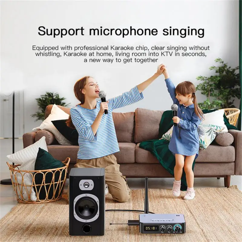 

Newest Upgrade 5.0 Audio Receiver Transmitter 3D Surround Stereo Music NFC Touch Wireless Adapter With Mic U Disk Play