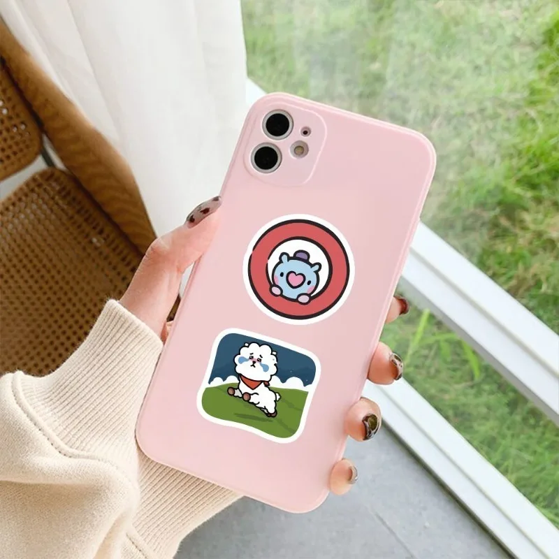 Фото 62 шт. Bt21 популярные аниме Kawaii TATA KOYA ПВХ наклейки мультфильм Diy чехол для мобильного телефона холодильник чашка воды декоративная наклейка №4