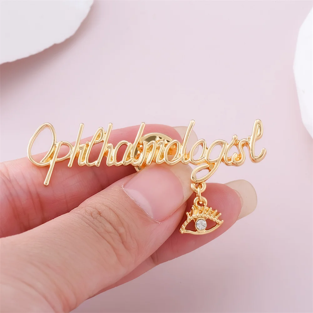 

Ophthalmology Metal Lapel Pin New Design Customized Medical Brooch Coat Badge for Doctor Nurse Jewelry Gift