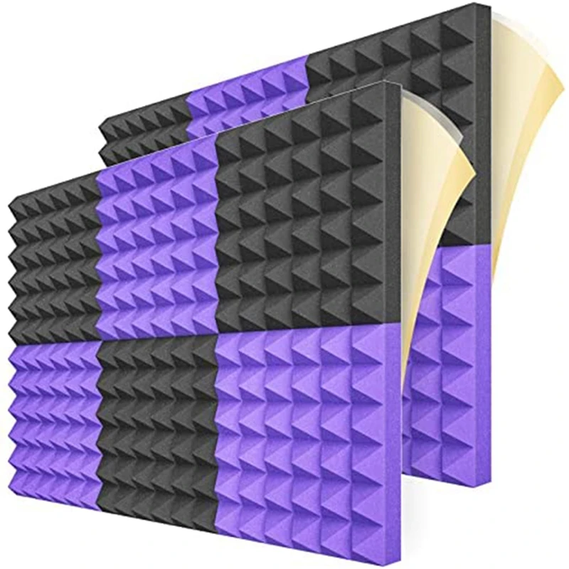 

12 Pack Sound Proof Foam Panels,Acoustic Foam Panels High Density Sound Absorption Pyramid Studio Treatment Wall Panels
