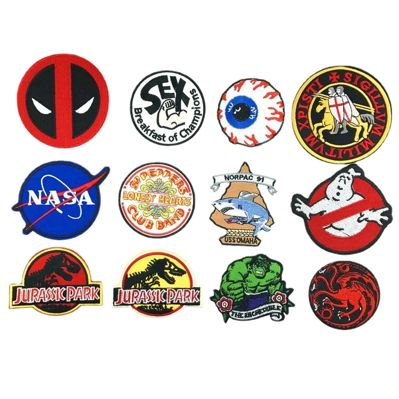 

30pcs/Lot Luxury Anime Round Embroidery Patch Eye Park Strange Thing Shirt Bag Clothing Decoration Accessory Craft Diy Applique