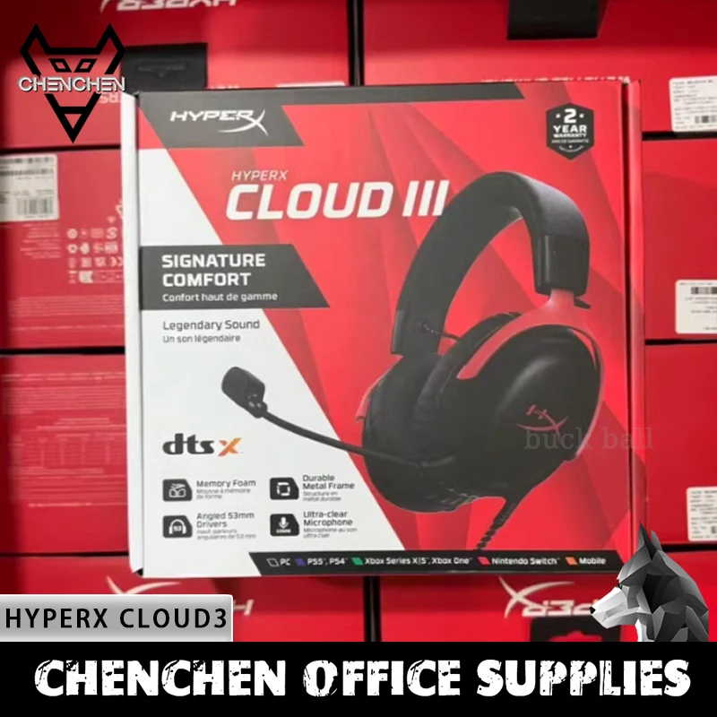 Проводная игровая гарнитура Hyperx Cloud 3 Dts/пена с эффектом памяти/прочная