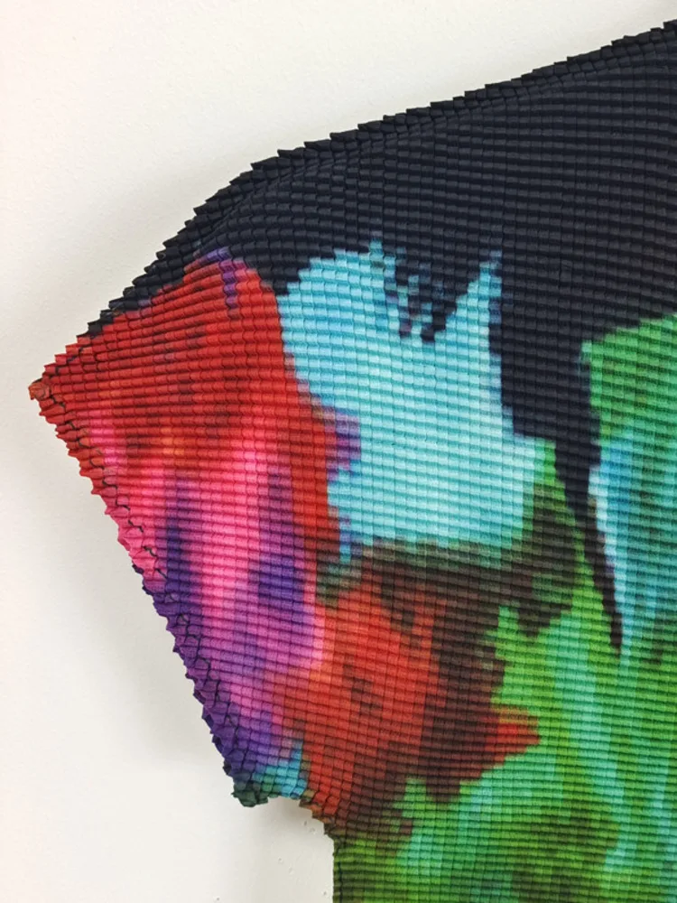 Женская плиссированная водолазка GVUW цветная футболка с коротким рукавом Женский