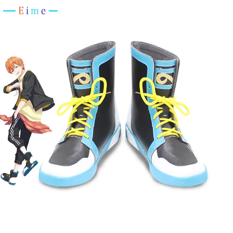 

Обувь для косплея Shinonome Akito, проект игры Sekai, красочные сценические ботинки из искусственной кожи, ботинки для Хэллоуина, реквизит для косплея, изготовление на заказ