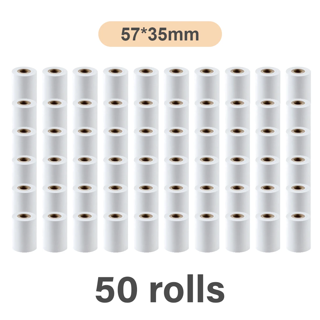 

Vretti 50 Rolls Thermal Receipt Paper 57*35mm /57*42mm For Wireless Bluetooth Mobile POS Thermal Receipt Printer