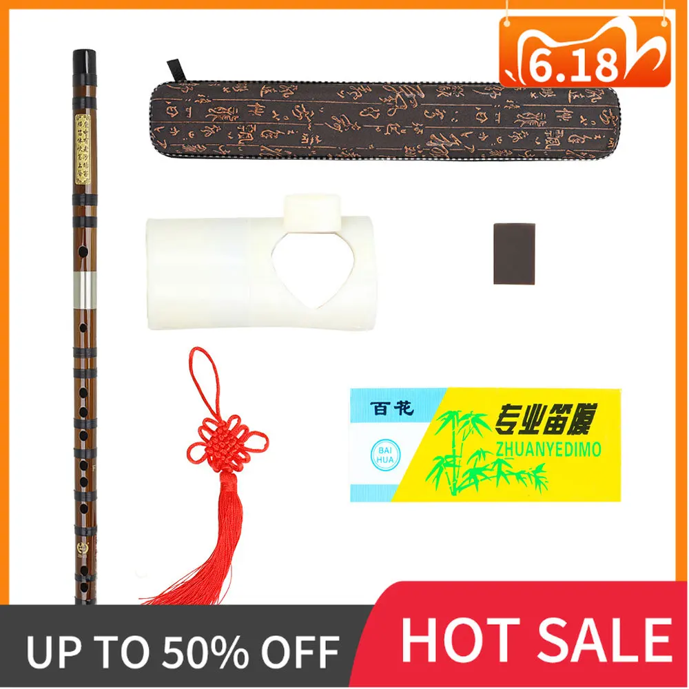 High Quality Bamboo Flute Traditional Woodwind Musical Instrument C D E F G Key Chinese Dizi Transversal Flauta With Case