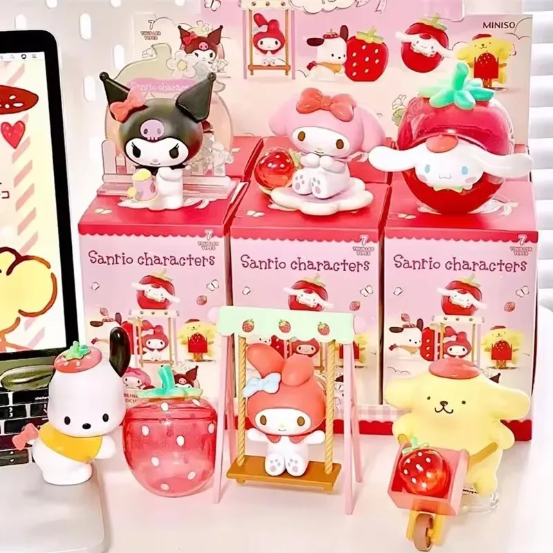 Милая серия клубники Sanrio модель мультяшного персонажа кукла Мой Мелодия Pom Purin
