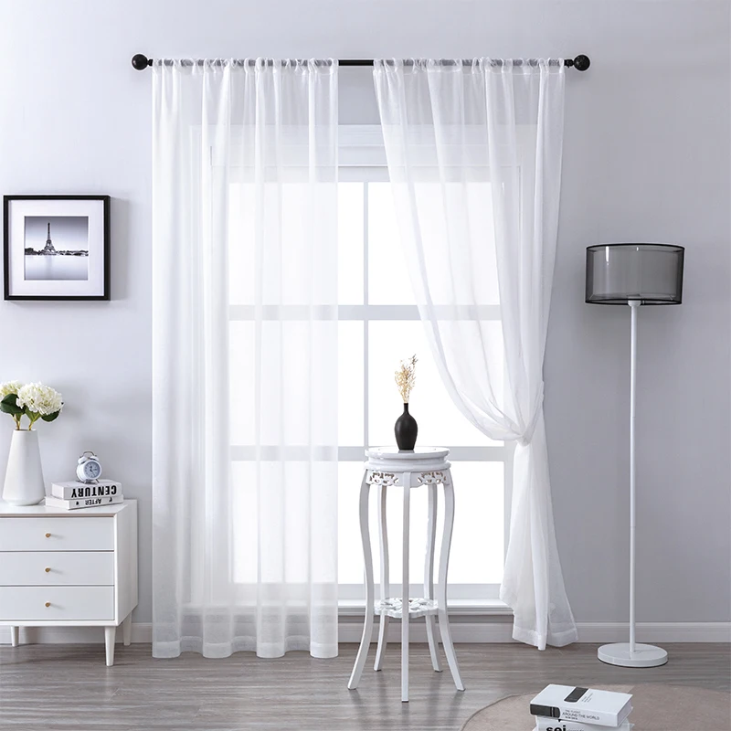 Легкие белые шторы LISM с эффектом льна для гостиной спальни современная вуальная занавеска тюль кухня полуокно обработка.