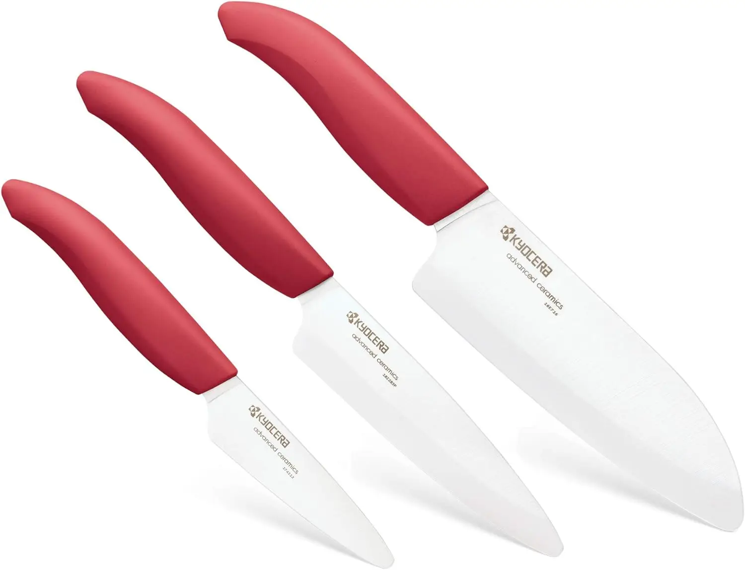 

3Piece Advanced Ceramic Series Knife Set, Blade Sizes 5.5", 4.5", 3", Red