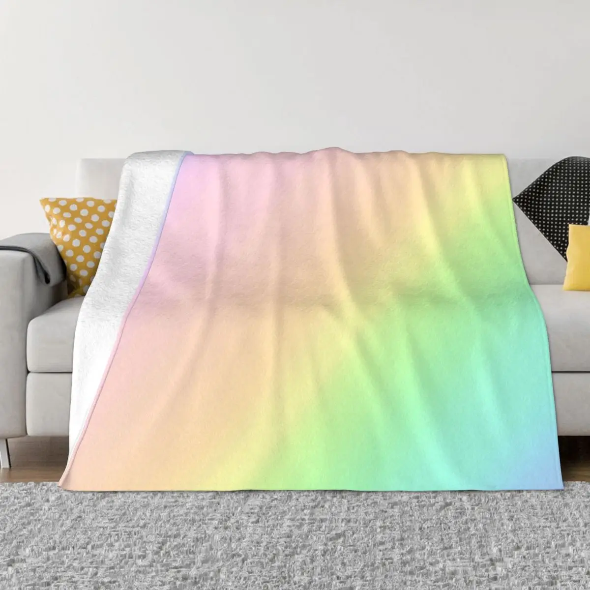 

Unicorn Blanket Flannel Spring Autumn Prismatic Rainbow Ombre Gradient Warm Throws For Winter Bedding