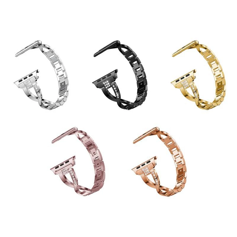 

For Apple Watch Metal Band Series 6 5 4 3 2 1 Strap Lady Women Diamond Band Strap For Iwatch 6 Stainless Steel Band