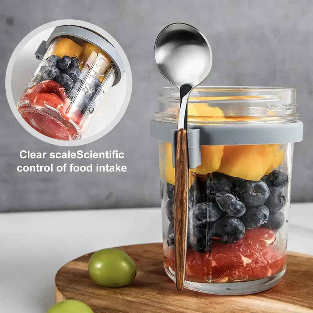 

With Spoon Lunch Box Portable Container Set Sealed Mug Lid Bento Tuppers With Cover Water Bottle Cereal Nut Yogurt New Sealing