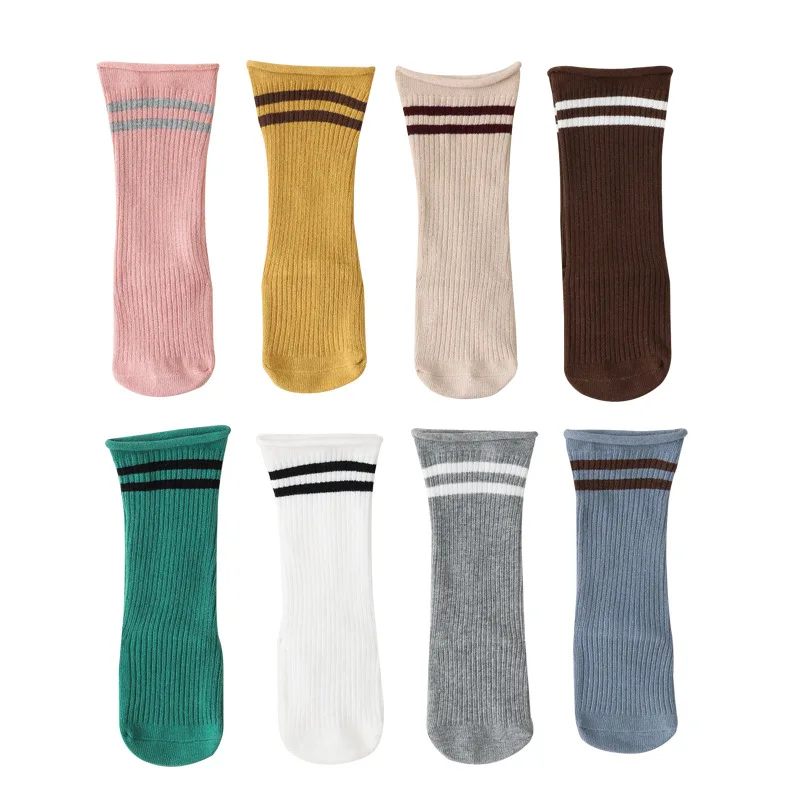 

Baby Socks For Girls Boys Spring Autumn Anti Slip Long Floor Socks Cotton Stripe Toddler Infant Knee High Socken Kids Stockings