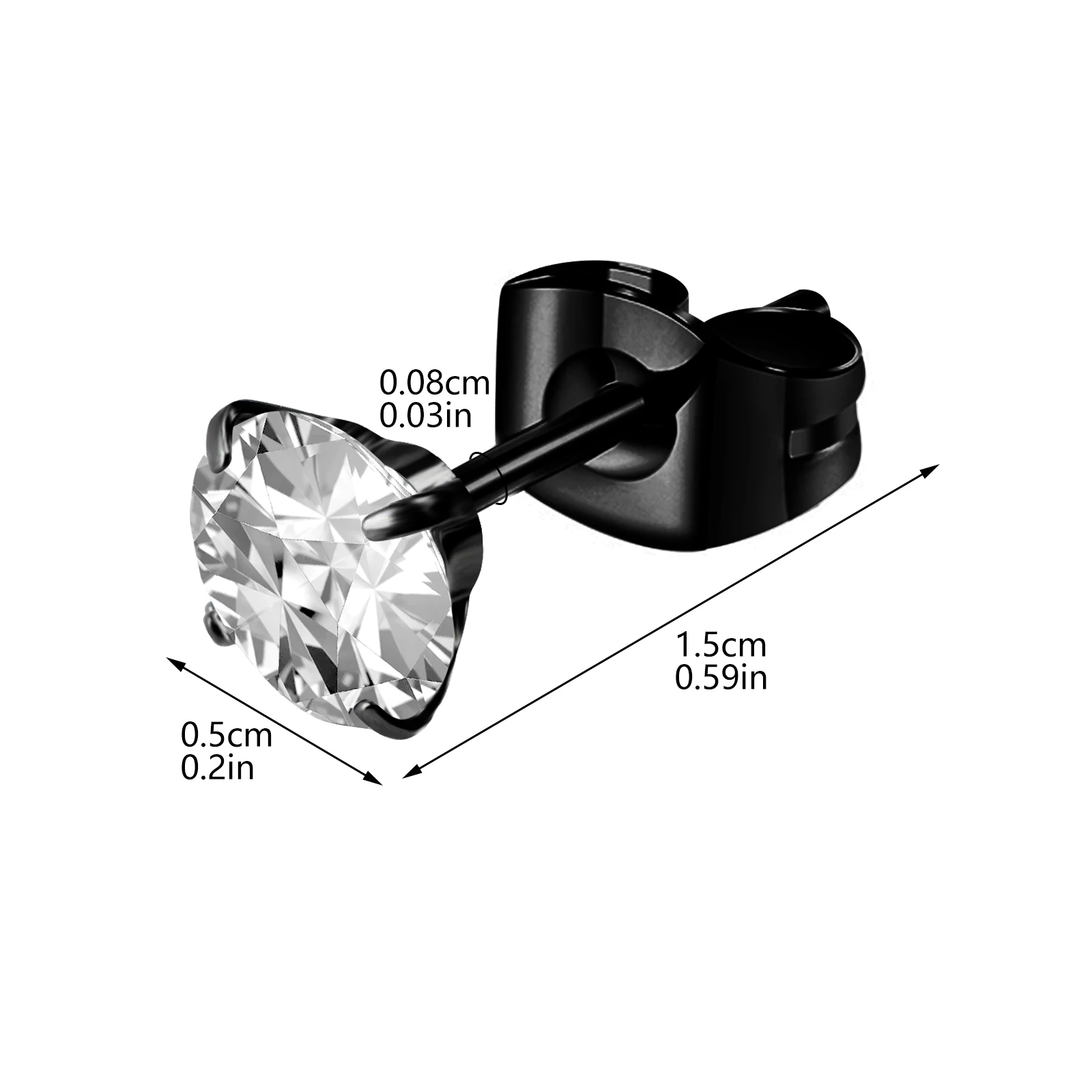 

2023 Women's Gothic Plated Stainless Steel Crystal Earrings Round Earrings Zirconia Fashion Body Piercing Jewelry