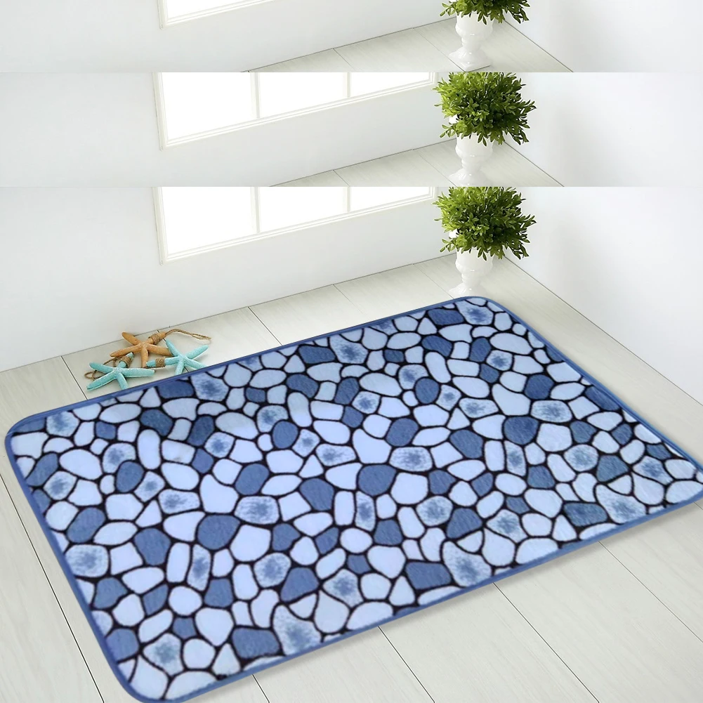 

Утолщенный Противоскользящий коралловый флисовый напольный коврик с принтом из хлопка с эффектом памяти, ковер для ванной, ковер, кухонные ...