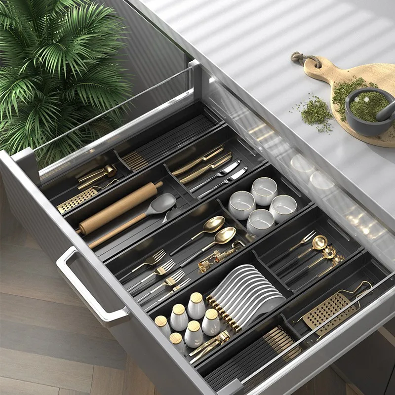 

Kitchen Drawer Tableware Box Household Cabinet Built In Partition Knives Forks Chopsticks Storage Rack