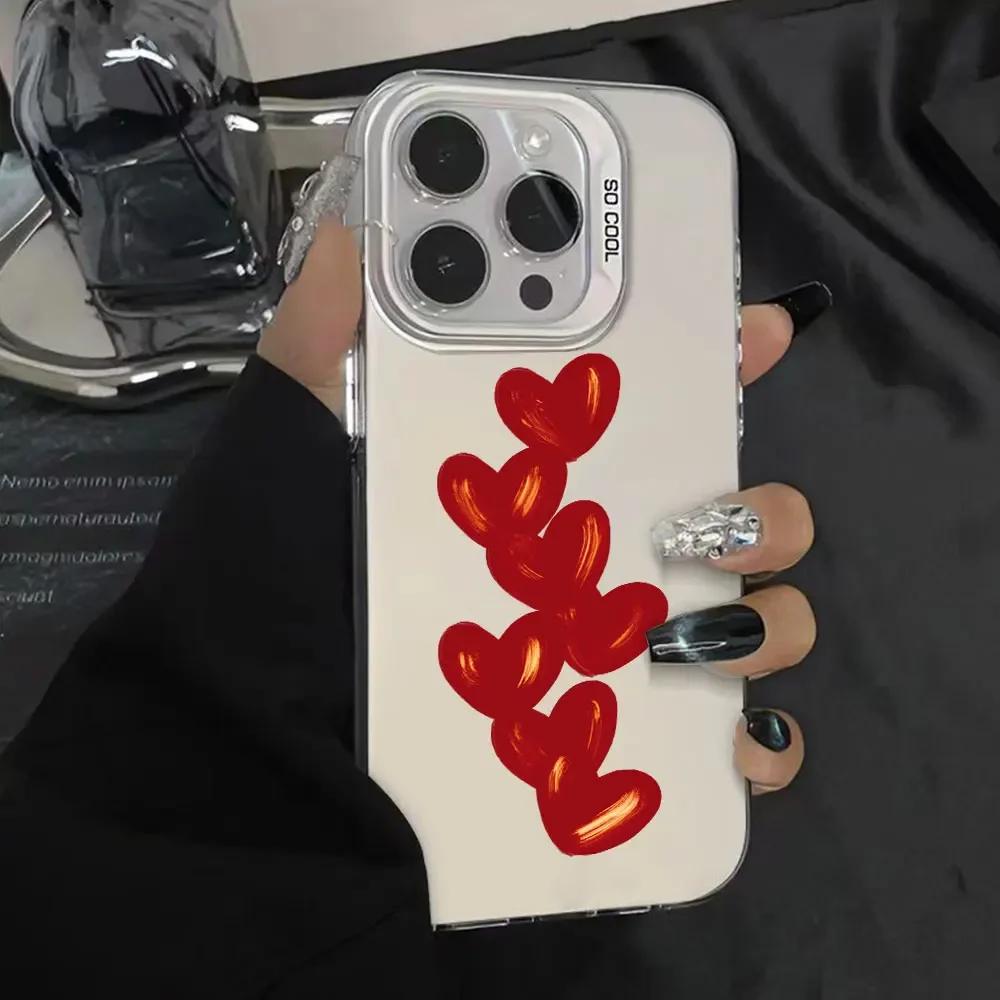 Для Redmi A3 13 13C 13R 12C A3x A2 A1 Plus Роскошный чехол Red Heart Silver IMD для Xiaomi 9 10 Prime2022 Phone Funda Cover