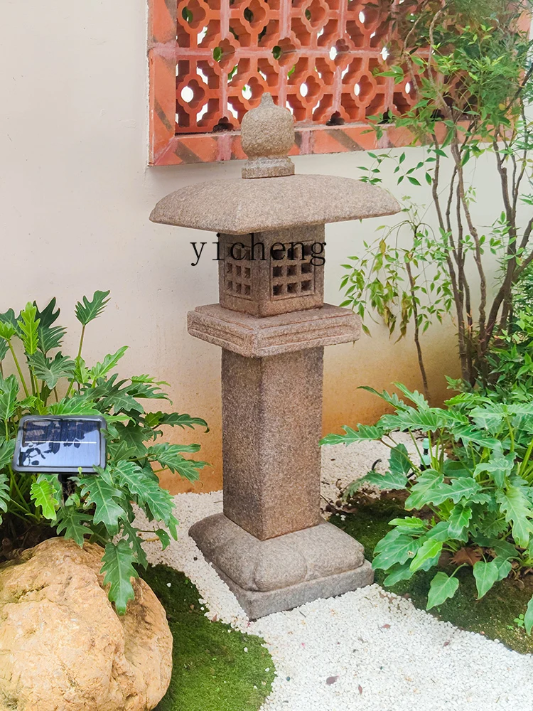 Уличная лампа XL в китайском стиле для двора японская на солнечной батарее сада