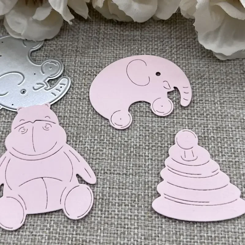 Бегемот слон игрушка металлические трафареты для резки DIY Скрапбукинг