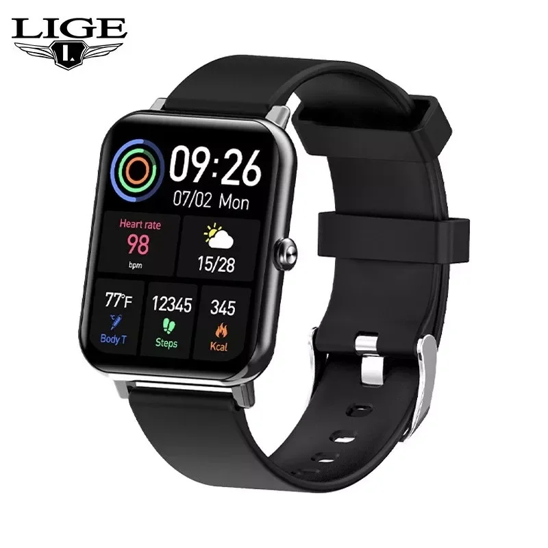 

LIGE Women Smart Watch Real-time Weather Forecast Fitness Tracker Watch Heart Rate Sports Ladies Smart Watch Men For Android IOS