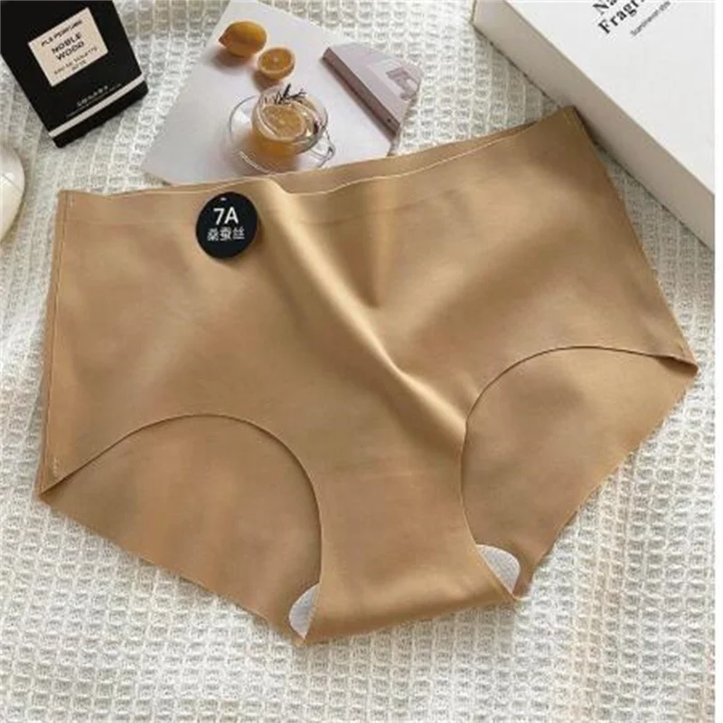 Bragas de seda sin костюмы для женщин ropa interior suave fina лигара брюки M-XL 4 шт./компл.