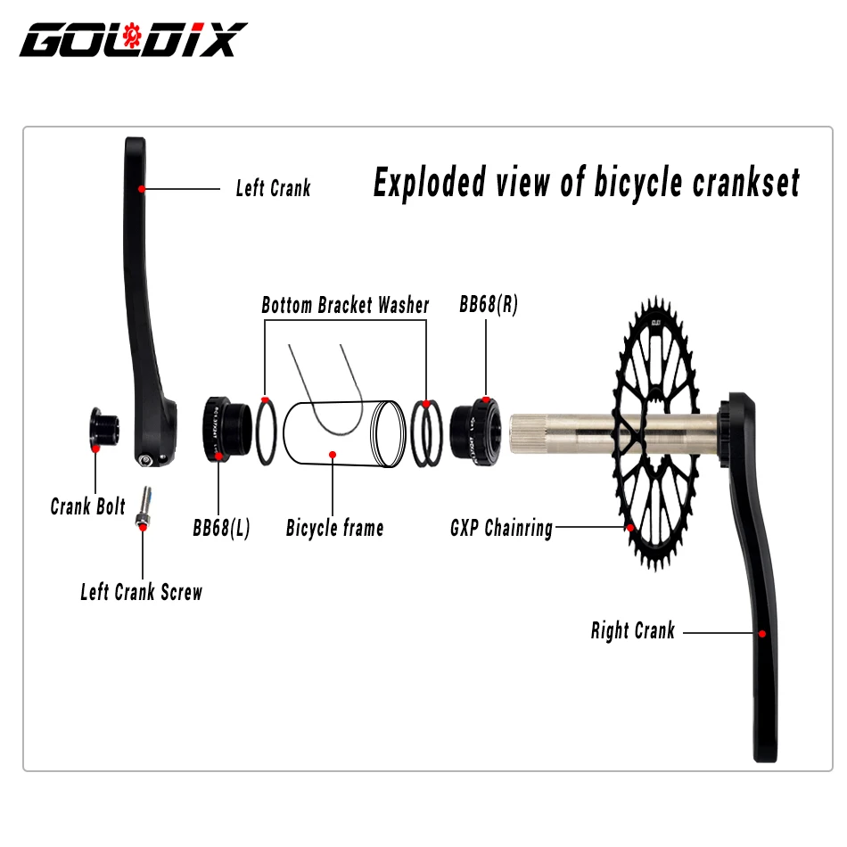 GOLDIX X6 шатун для горного велосипеда 170/175 мм длина рукоятка широкий узкий зуб