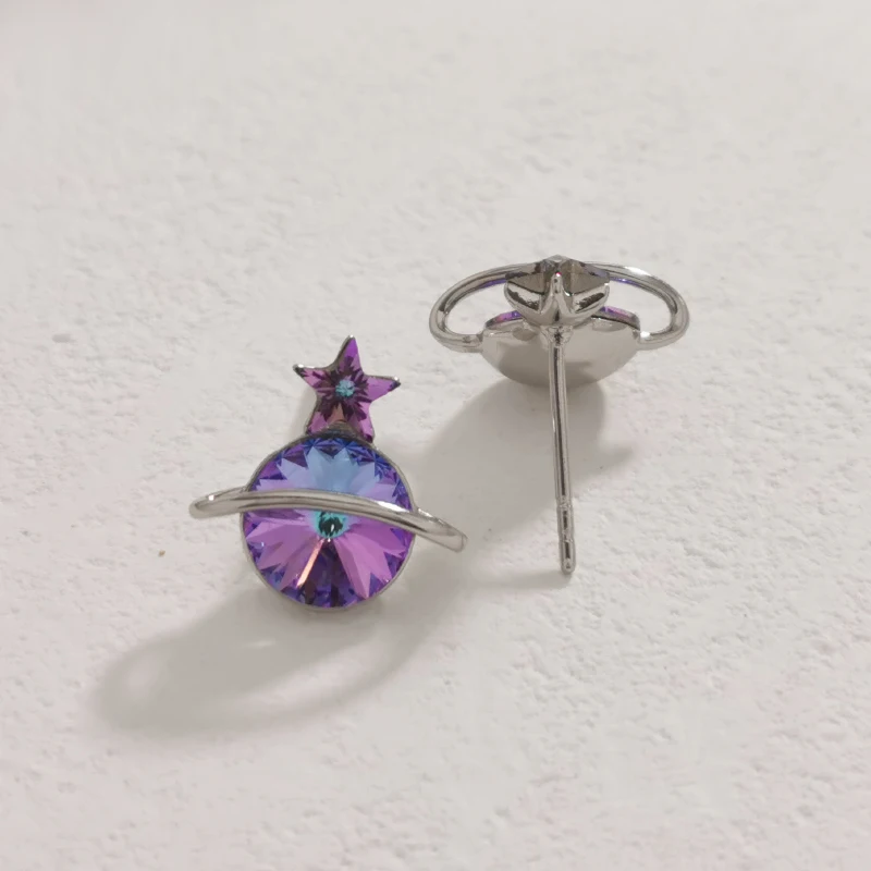 Дизайнерские серьги-гвоздики с планетами в Корейском стиле Летние повседневные