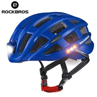 ROCKBROS Lightweight Cycling Helmet Front Rear Light Bicycle Helmet for Men Women USB Rechargeable EPS Safe MTB Road Bike Helmet