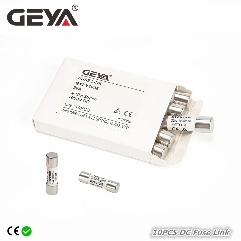

GEYA Солнечные предохранители DC 1000В 2A 6A 10A 15A 20A 25A 30A