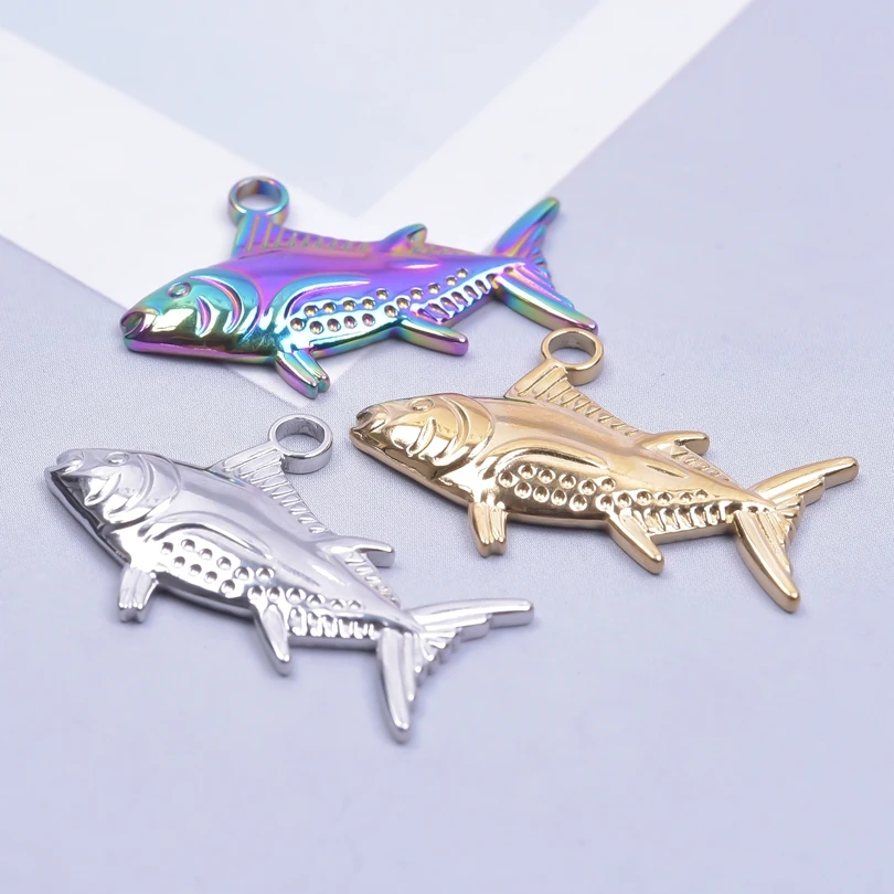 

3pcs Marine Animal Fish Bulk Charms For Jewelry Making Necklace Earrings Bracelets Accessories DIY Stainless Steel Charm Pendant