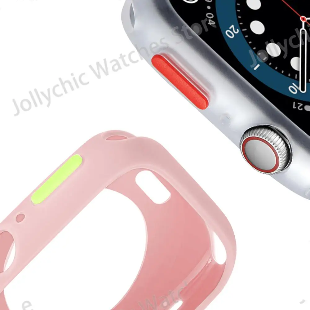 Bumper Case for Apple Watch 7 6 SE 5 4 3 2 41MM 38MM 40MM Soft Silicone Shockproof Protection Shell iWatch 42MM 44MM 45MM Rubber