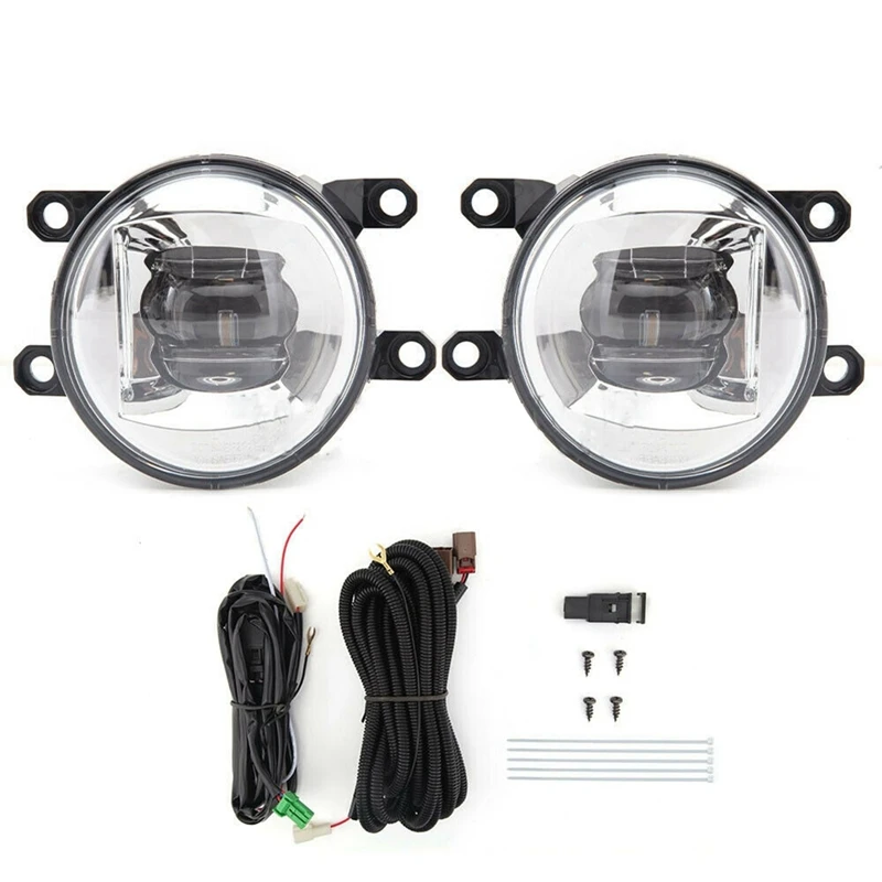 

1Pair Car Front Bumper LED Fog Lights Assembly Driving Lamp Foglight Wiring Switch Set For Toyota Sienna 2021 2022