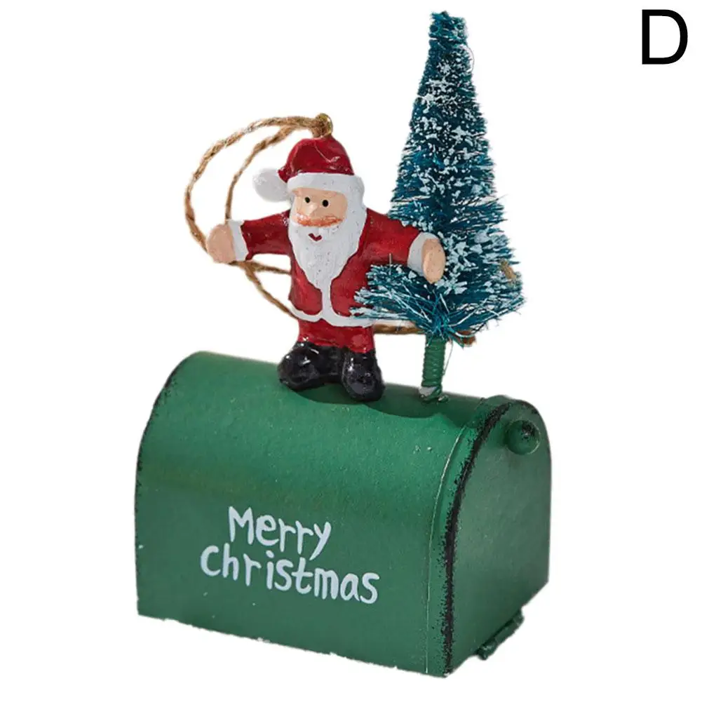 Металлический Железный Красный Почтовый Ящик Подвесной Орнамент Рождественская