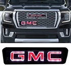 Светодиодная наклейка GMC на решетку радиатора, светодиодная наклейка на решетку DRL светильник, герб для GMC, Yukon, Sierra Safari, Savana Envoy, Каньон GMC, белая наклейка