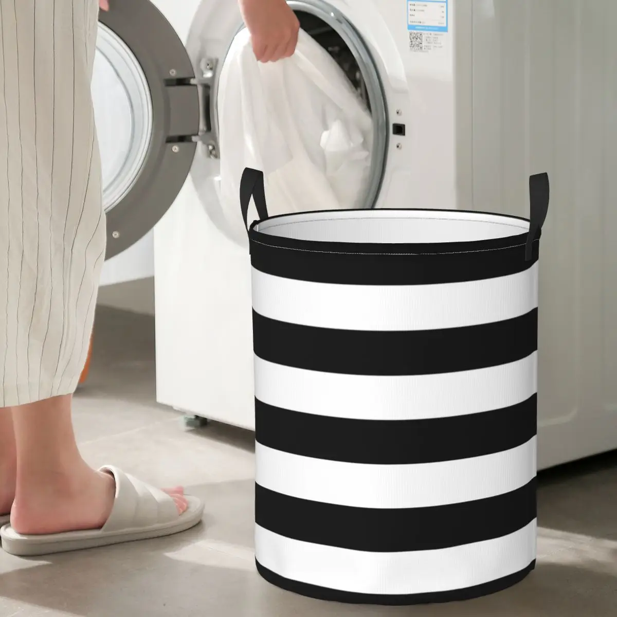 Складные корзины для белья в черно-белую полоску игрушки грязной одежды