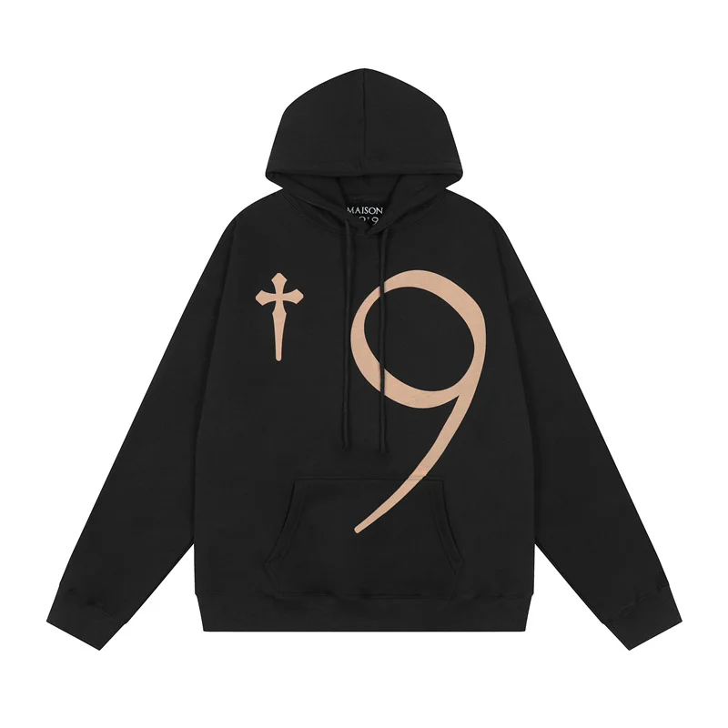 

Streetwear Fashion High Street Post Malone Maison Number No.9 Loose Oversize Hoodies Sweatshirt for men