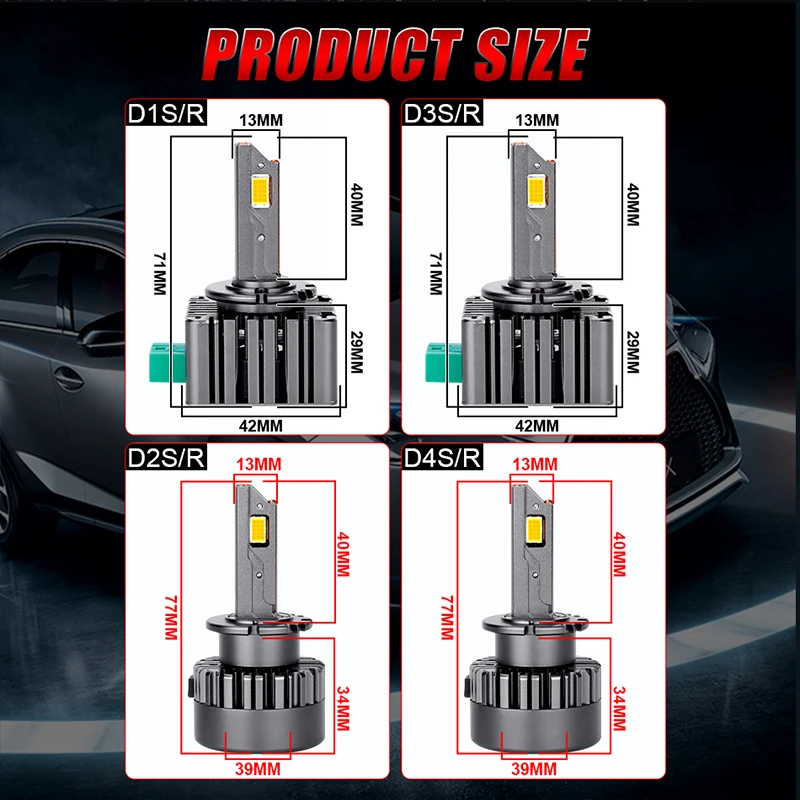 Bullvision D2S D4S Светодиодные фары HID D1S D3S D5S D8S D1R D2R D3R D4R D1C D2H D2C Двусторонние 9570 CSP Canbus EMC