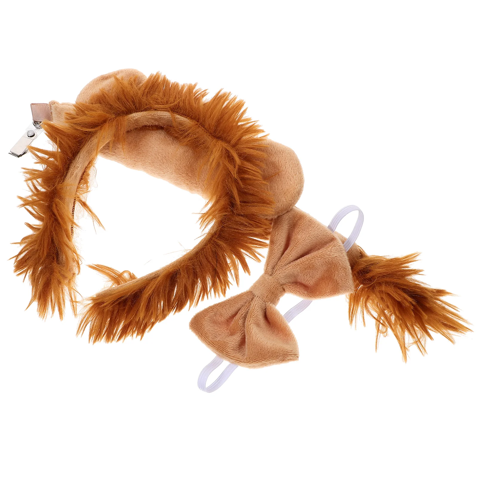 

1 Set Halloween Animal Costumes Lion Ears Headband Bow Tie and Tail Prop for Cosplay