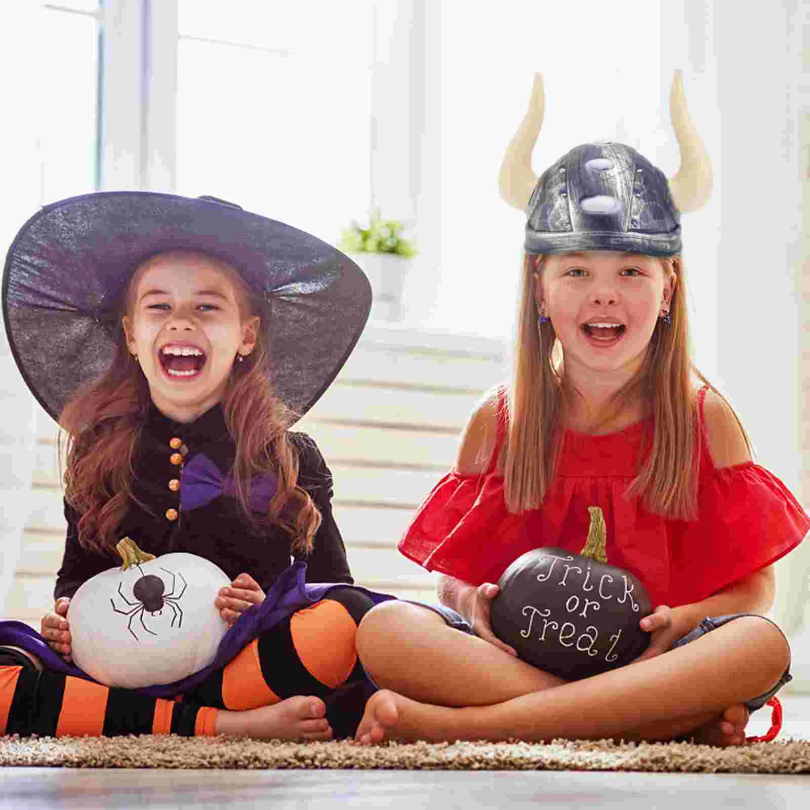 

1pc Boys Helmetss Horns Medieval Knight Viking Hat Party Prop