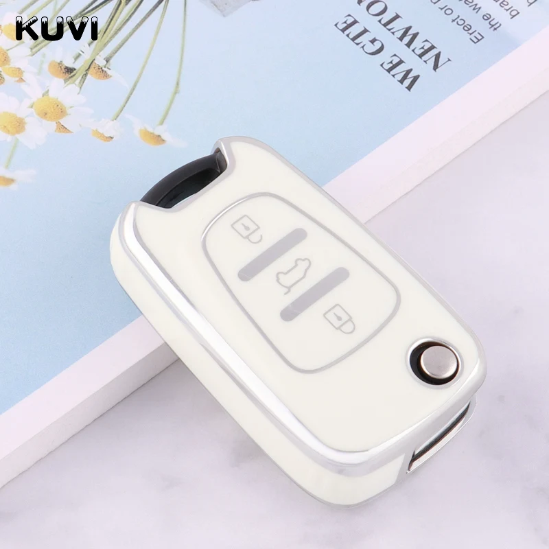 

Hyundai I20 I30 Elantra Azera Veracruz Veloster Kia Rio K7 K5 Sportage Sorento Автомобильный Откидной Чехол Для Ключей Brelok...